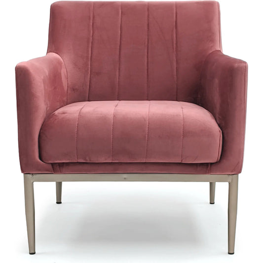 Pink Velvet Arm Chair by Zentique in mauve rose velvet. Made from velvet in a unique style.