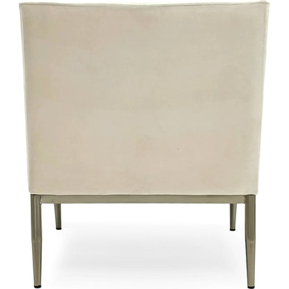 White Velvet Arm Chair by Zentique in off-white velvet. Made from velvet in a unique style.