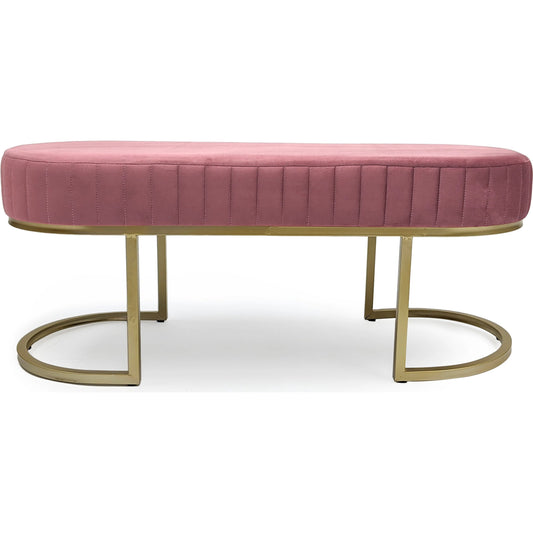 001 SI-2448931 | Primary Silo | Pink Velvet Bench by Zentique in mauve rose velvet. Made from velvet in a unique style.