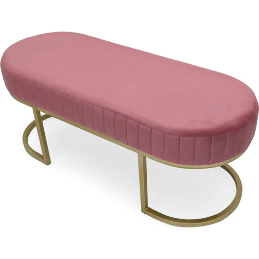 Pink Velvet Bench by Zentique in mauve rose velvet. Made from velvet in a eclectic & global style.