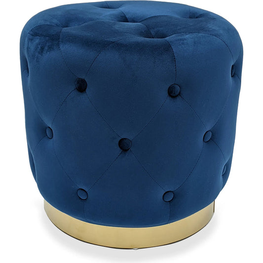 Blue Velvet Stool by Zentique in blue velvet. Made from velvet in a modern style.