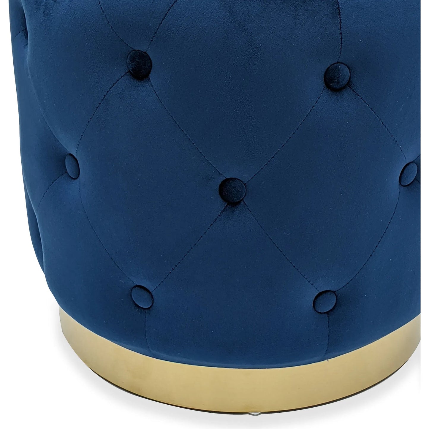 003 SI-2448721 | Closeup | Blue Velvet Stool by Zentique in blue velvet. Made from velvet in a modern style.