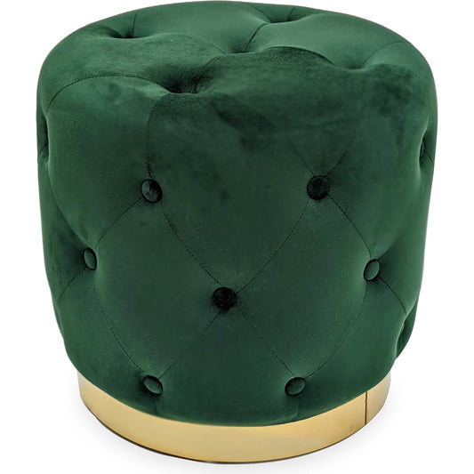 Green Velvet Stool by Zentique in green velvet. Made from velvet in a modern style.