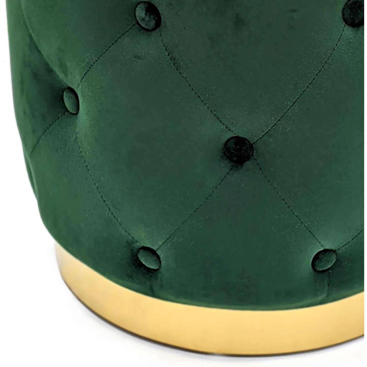 003 SI-2448856 | Closeup | Green Velvet Stool by Zentique in green velvet. Made from velvet in a modern style.