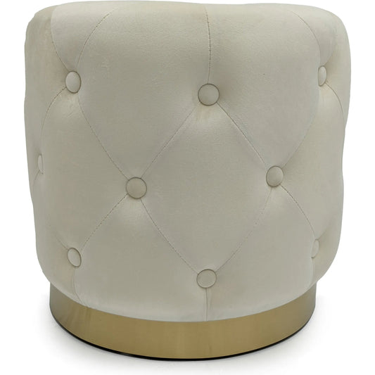 001 SI-2449000 | Primary Silo | White Velvet Stool by Zentique in white velvet. Made from velvet in a unique style.