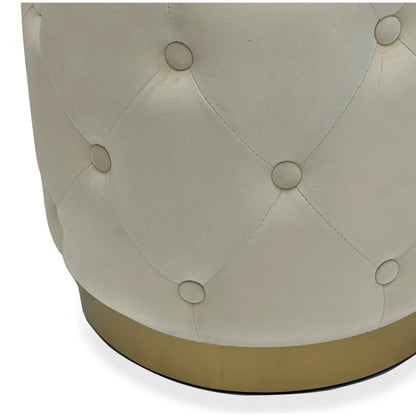 White Velvet Stool by Zentique in white velvet. Made from velvet in a unique style.