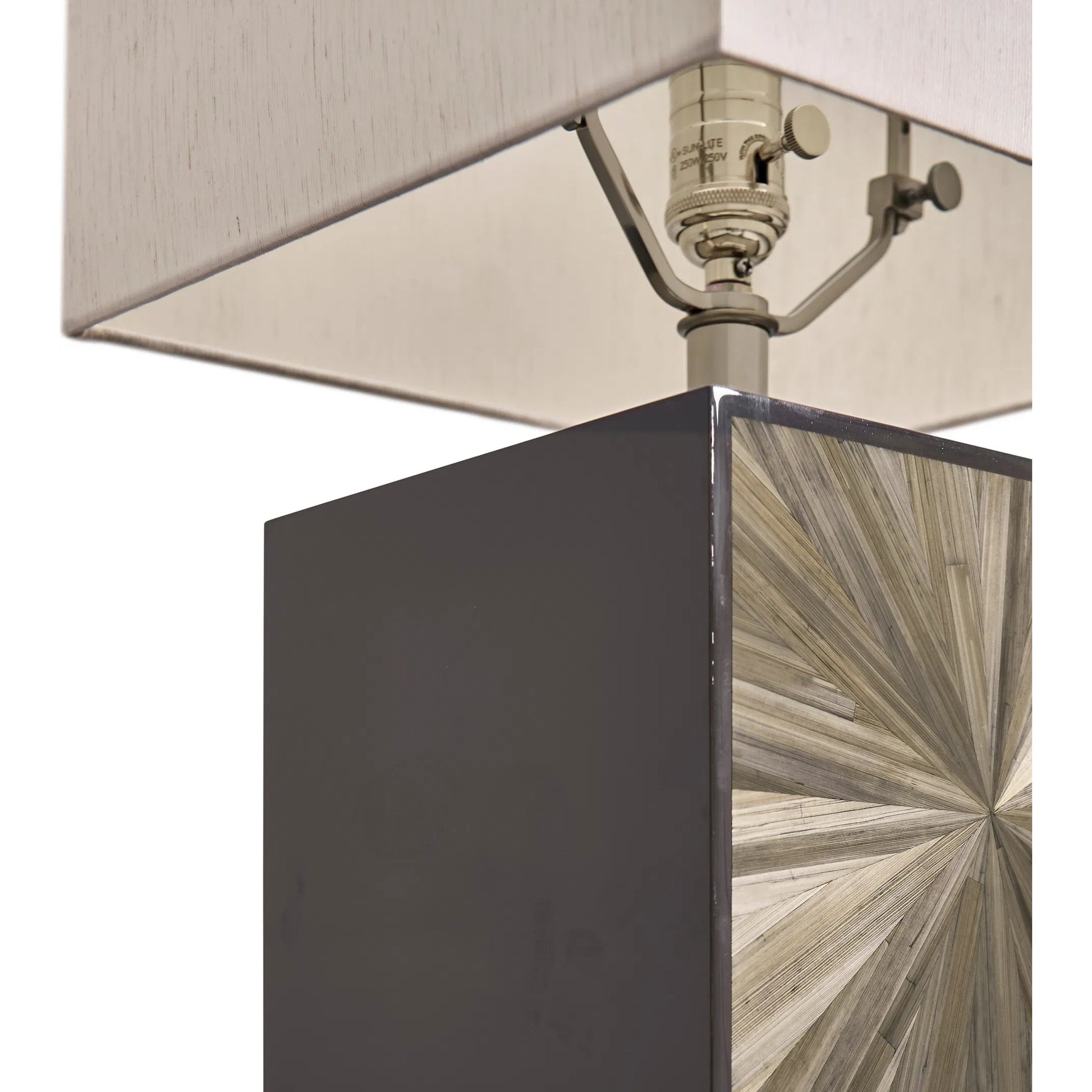 Terra Cube Table Lamp by Jonathan Charles in natural straw. Made from main straw in a unique style.