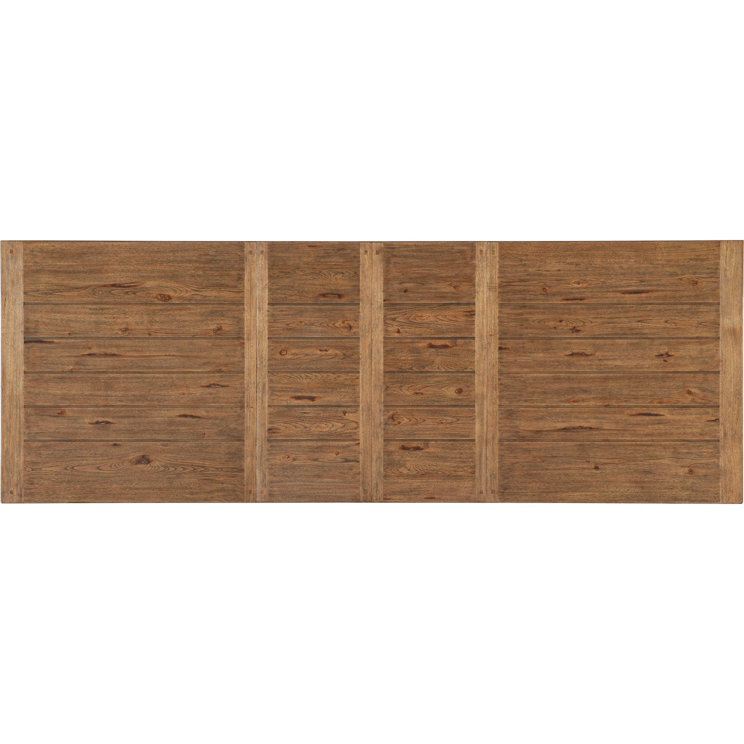 005 SI-1959537 | Additional Silo | Big Sky Trestle Dining Table by Hooker Furniture in vintage natural, charred timber. Made from pecky hickory veneers, solid-wood edged top in a modern style.