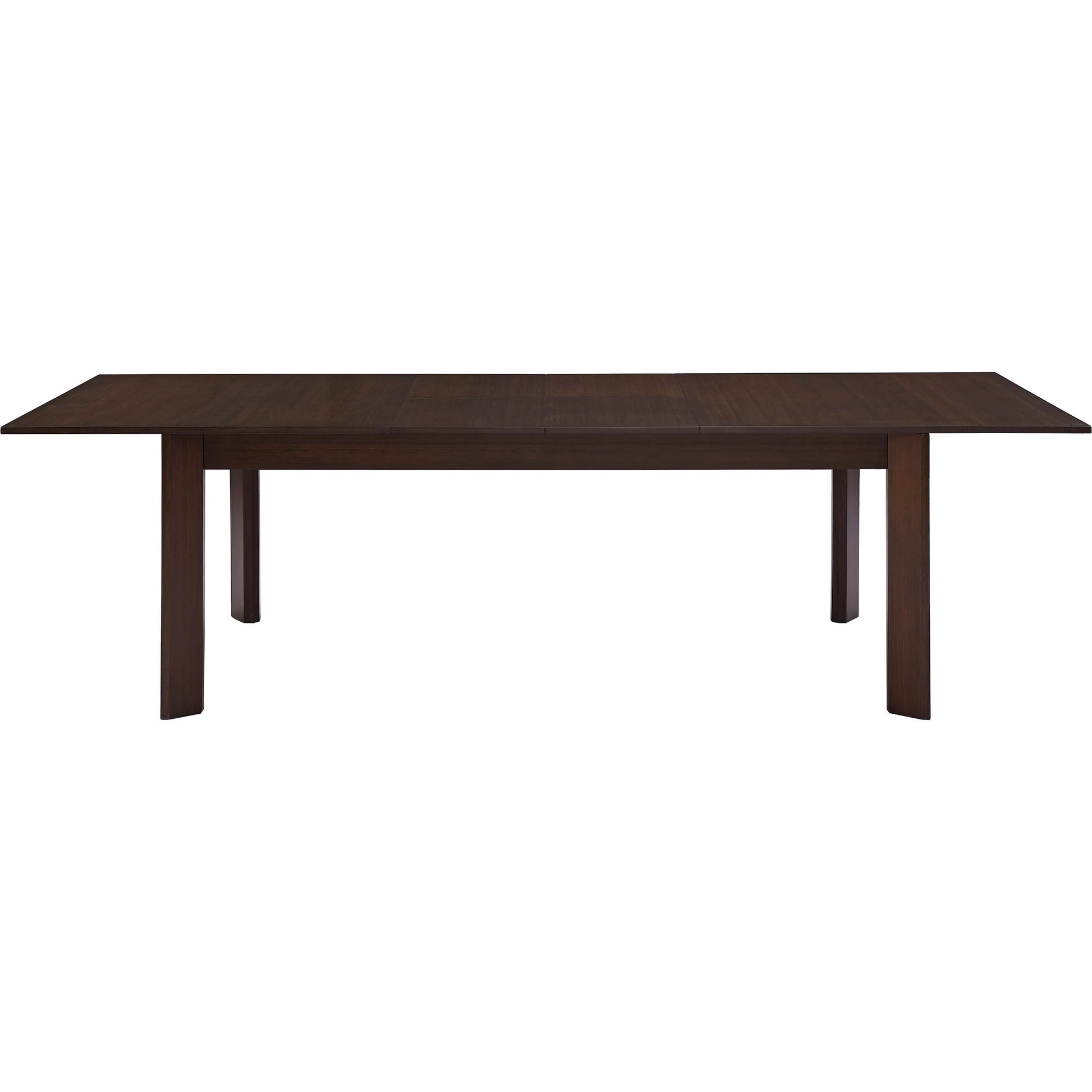 Hudson Extendable Dining Table by Greenington in black walnut. Made from 100% solid moso bamboo in a rustic style.