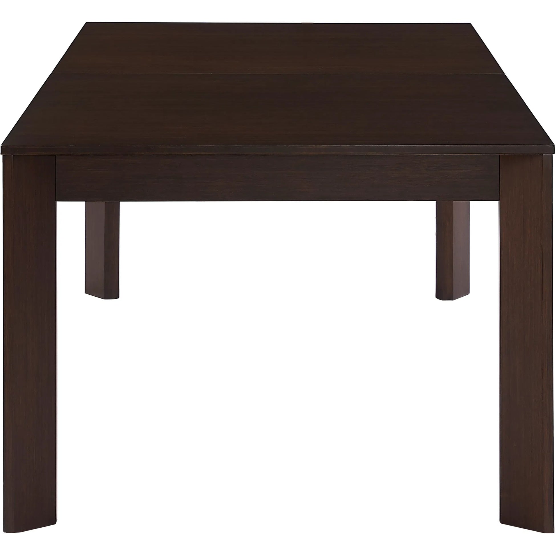 Hudson Extendable Dining Table by Greenington in black walnut. Made from 100% solid moso bamboo in a rustic style.