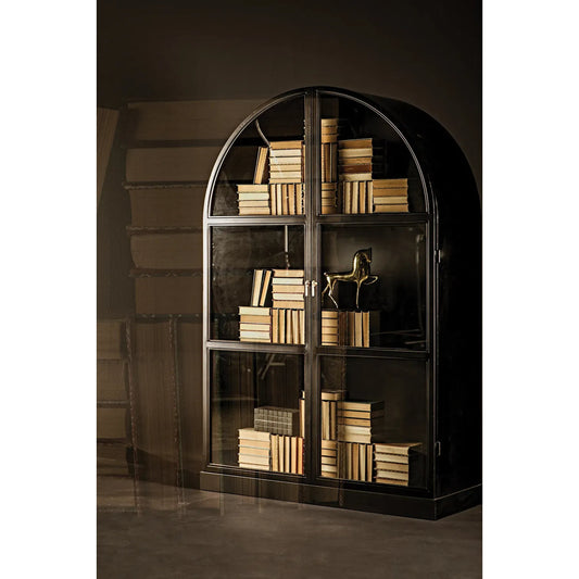 Yoke Hutch by Noir in matte black. Made from industrial steel and glass in a modern style.