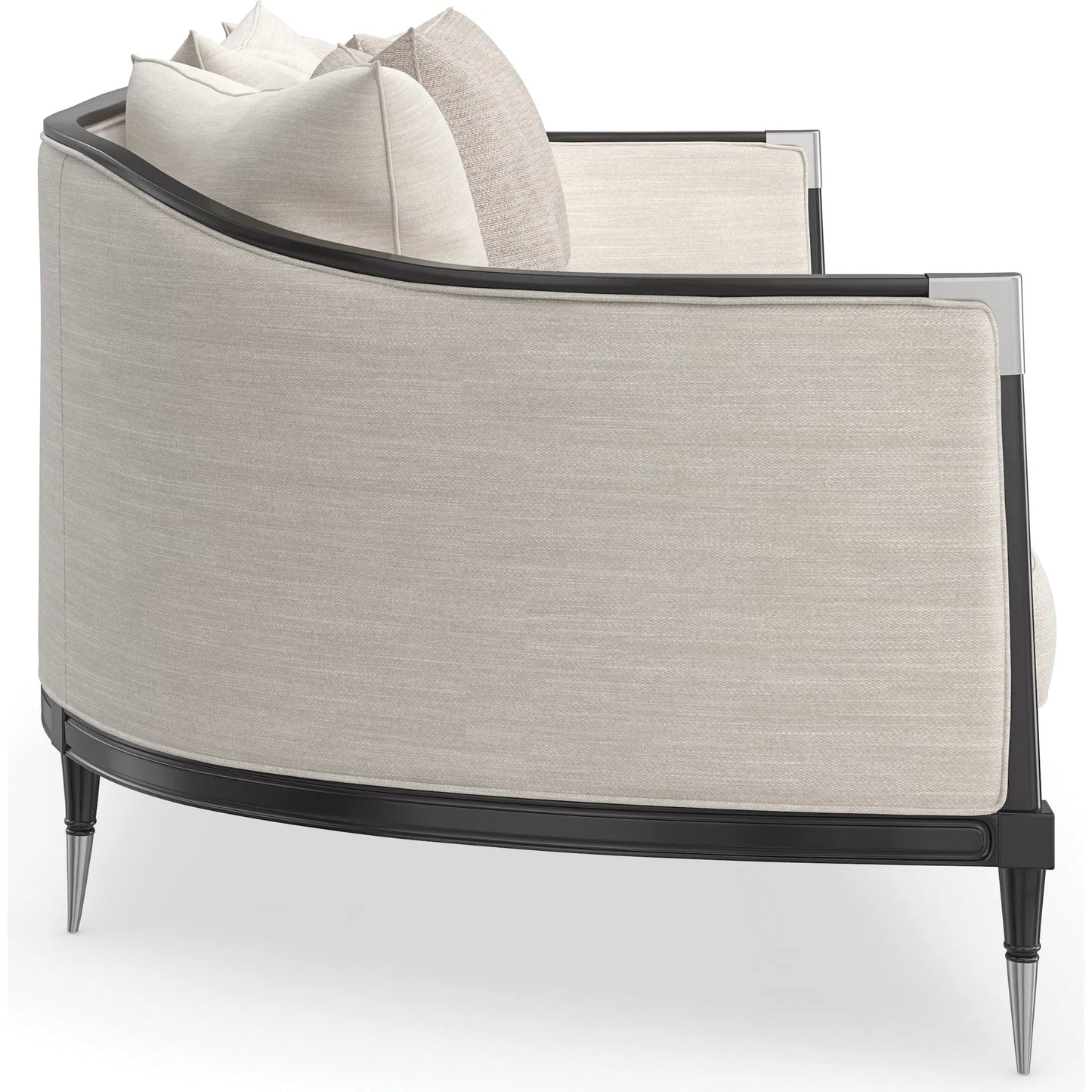 009 SI-2193907 | Additional Silo | Splash of Flash Sofa by Caracole in almost black. Made from birch in a transitional style.