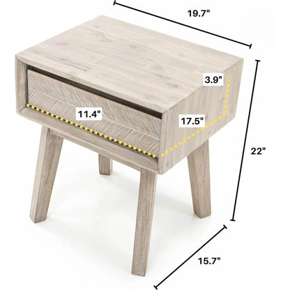 Gia 1 Drawer Nightstand by LH Imports. Made from acacia in a modern style.