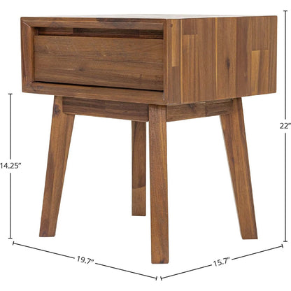 Gia 1 Drawer Nightstand by LH Imports. Made from acacia in a modern style.