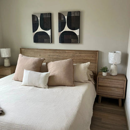 Gia Nightstand by LH Imports in light brown, gray. Made from acacia in a modern style.