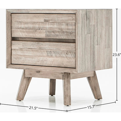 Gia Nightstand by LH Imports in light brown, gray. Made from acacia in a modern style.
