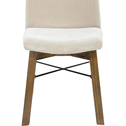 Gia Dining Chair (Set of 2) by LH Imports in sand. Made from solid acacia, plywood, pu foam, polyester fiber batting 100% polyester fabric in a transitional style.
