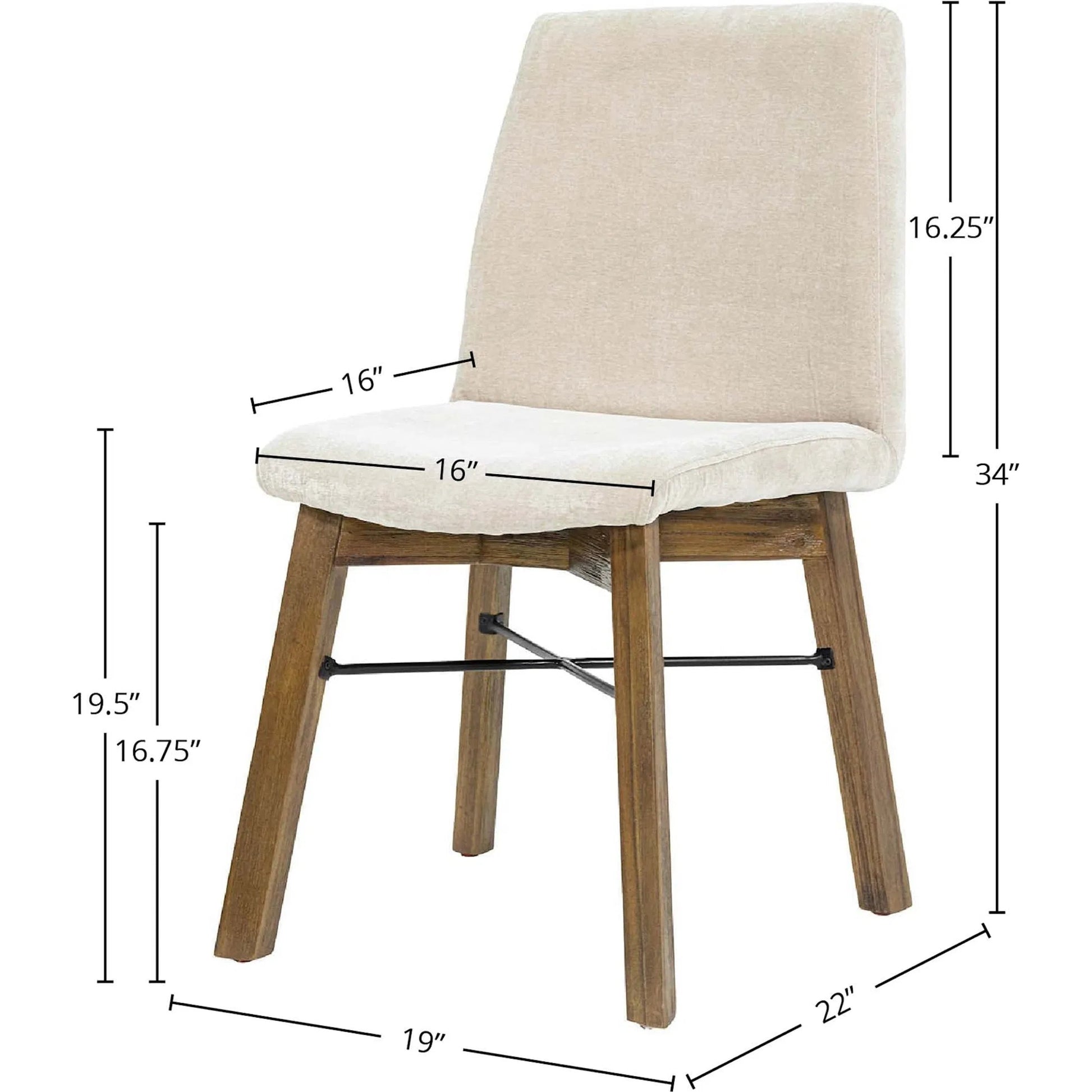 Gia Dining Chair (Set of 2) by LH Imports in sand. Made from solid acacia, plywood, pu foam, polyester fiber batting 100% polyester fabric in a transitional style.