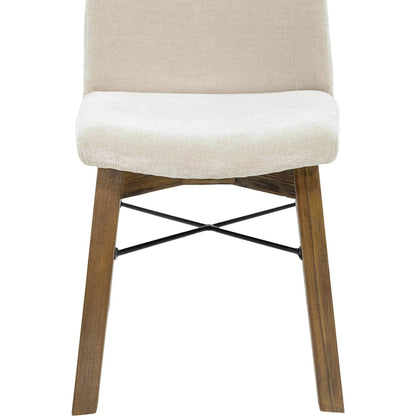 Gia Dining Chair (Set of 2) by LH Imports in sand. Made from solid acacia, plywood, pu foam, polyester fiber batting 100% polyester fabric in a transitional style.