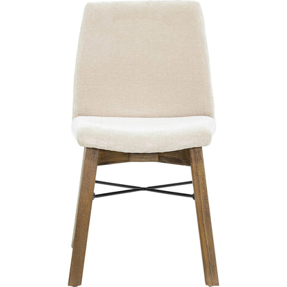 Gia Dining Chair (Set of 2) by LH Imports in sand. Made from solid acacia, plywood, pu foam, polyester fiber batting 100% polyester fabric in a transitional style.
