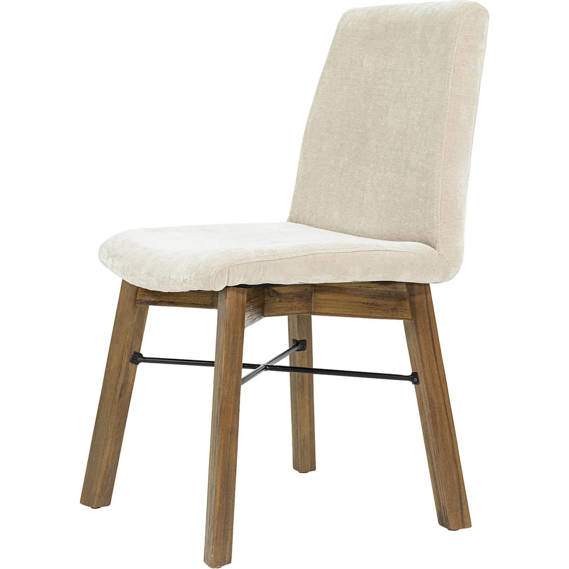 Gia Dining Chair (Set of 2) by LH Imports in sand. Made from solid acacia, plywood, pu foam, polyester fiber batting 100% polyester fabric in a transitional style.