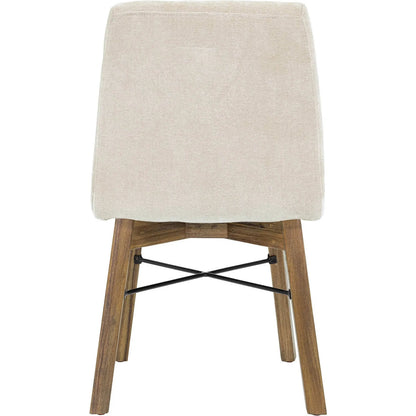 Gia Dining Chair (Set of 2) by LH Imports in sand. Made from solid acacia, plywood, pu foam, polyester fiber batting 100% polyester fabric in a transitional style.