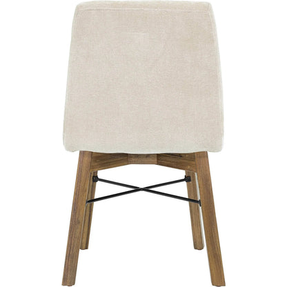 Gia Dining Chair (Set of 2) by LH Imports in sand. Made from solid acacia, plywood, pu foam, polyester fiber batting 100% polyester fabric in a transitional style.