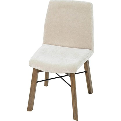 Gia Dining Chair (Set of 2) by LH Imports in sand. Made from solid acacia, plywood, pu foam, polyester fiber batting 100% polyester fabric in a transitional style.