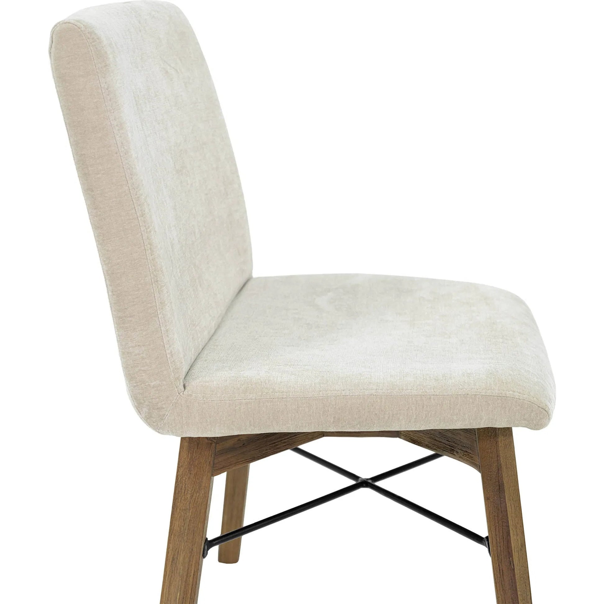 Gia Dining Chair (Set of 2) by LH Imports in sand. Made from solid acacia, plywood, pu foam, polyester fiber batting 100% polyester fabric in a transitional style.