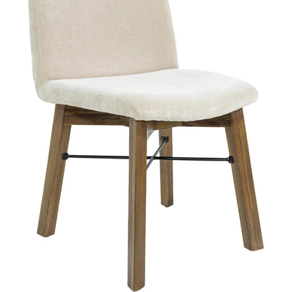 Gia Dining Chair (Set of 2) by LH Imports in sand. Made from solid acacia, plywood, pu foam, polyester fiber batting 100% polyester fabric in a transitional style.