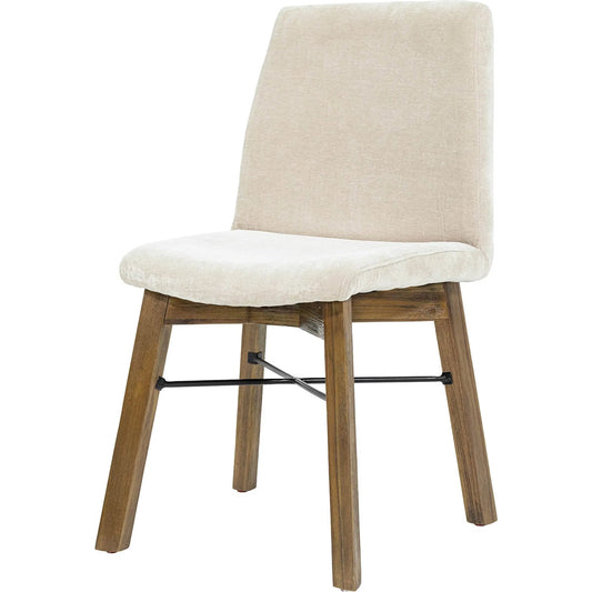 Gia Dining Chair (Set of 2) by LH Imports in sand. Made from solid acacia, plywood, pu foam, polyester fiber batting 100% polyester fabric in a unique style.