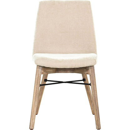 Gia Dining Chair (Set of 2) by LH Imports in sand. Made from solid acacia, plywood, pu foam, polyester fiber batting 100% polyester fabric in a transitional style.