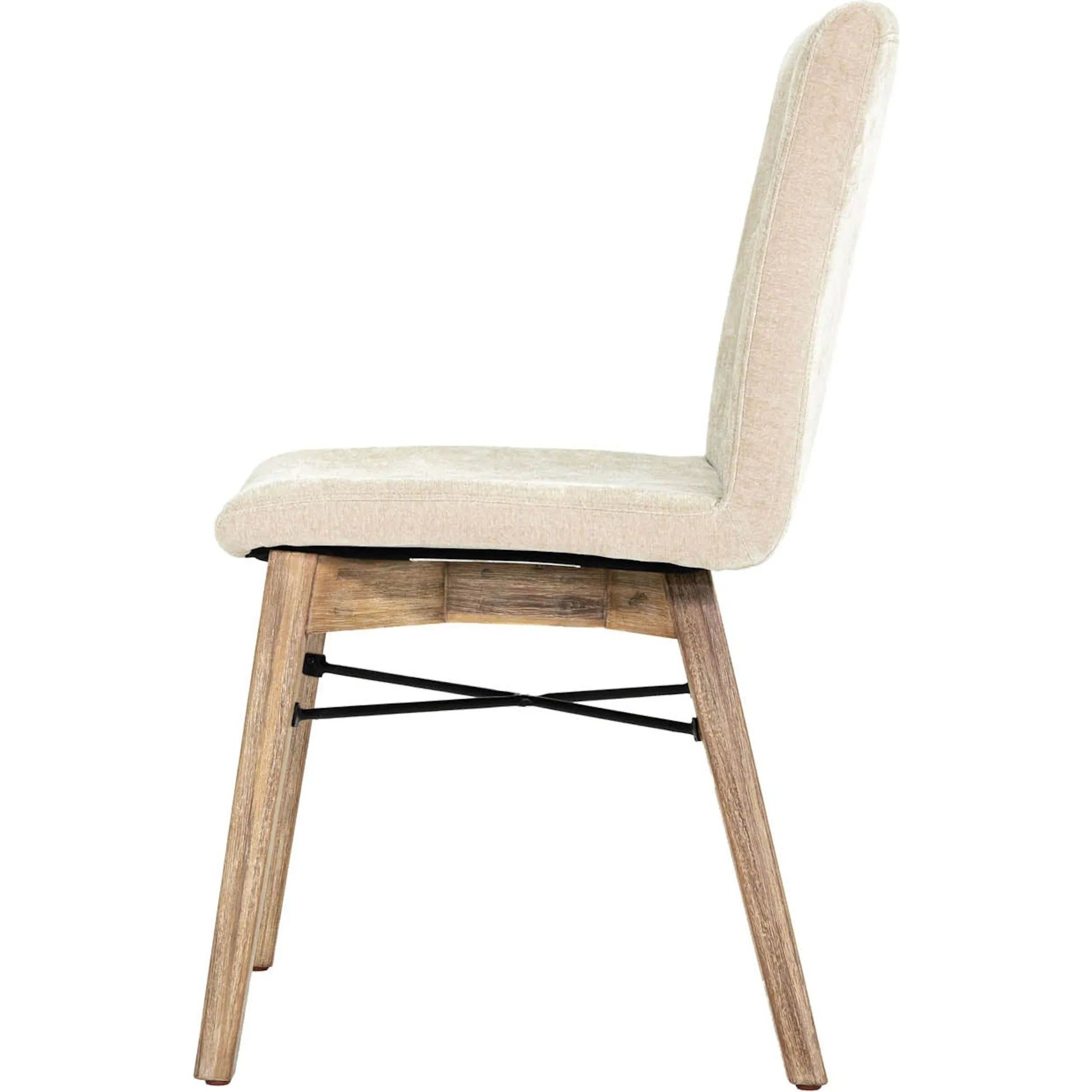 Gia Dining Chair (Set of 2) by LH Imports in sand. Made from solid acacia, plywood, pu foam, polyester fiber batting 100% polyester fabric in a transitional style.