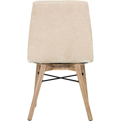 Gia Dining Chair (Set of 2) by LH Imports in sand. Made from solid acacia, plywood, pu foam, polyester fiber batting 100% polyester fabric in a transitional style.