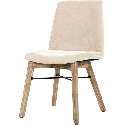 Gia Dining Chair (Set of 2) by LH Imports in sand and grey wash. Made from solid acacia, plywood, pu foam, polyester fiber batting 100% polyester fabric in a unique style.
