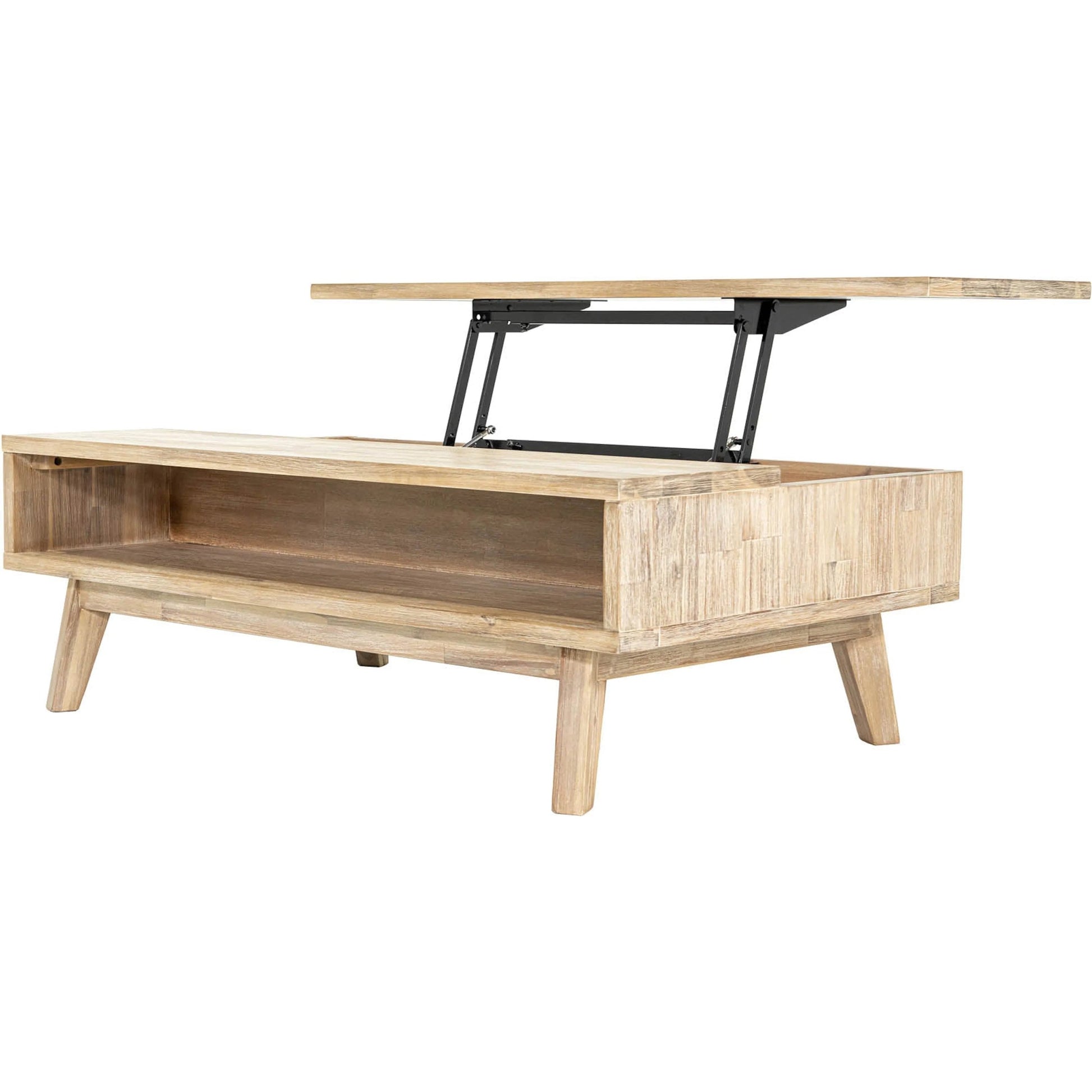 Gia Lift Top Coffee Table by LH Imports in light brown, grey and grey wash. Made from solid acacia, acacia veneer in a modern style.