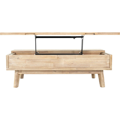 Gia Lift Top Coffee Table by LH Imports in light brown, grey and grey wash. Made from solid acacia, acacia veneer in a modern style.