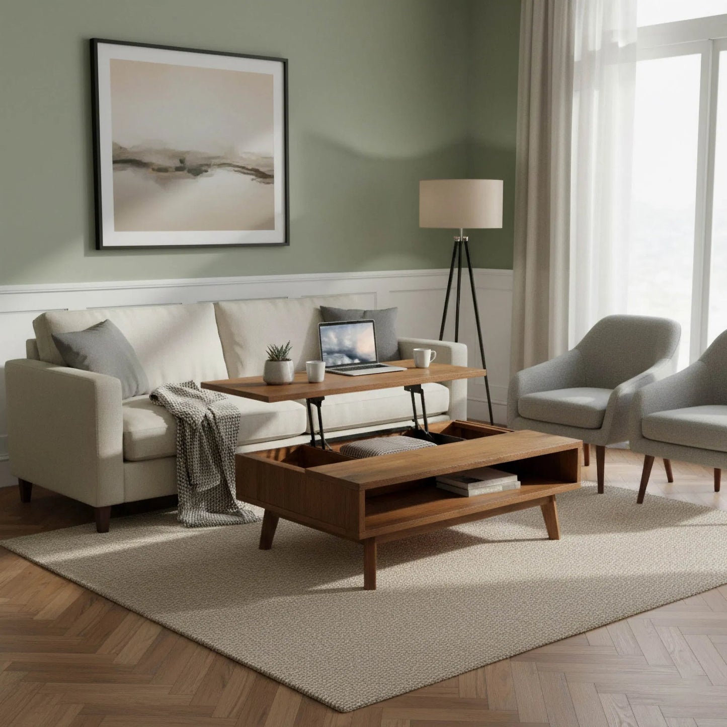 021 SI-2452818 | Lifestyle | Gia Coffee Table by LH Imports in warm pecan. Made from unique in a transitional style.