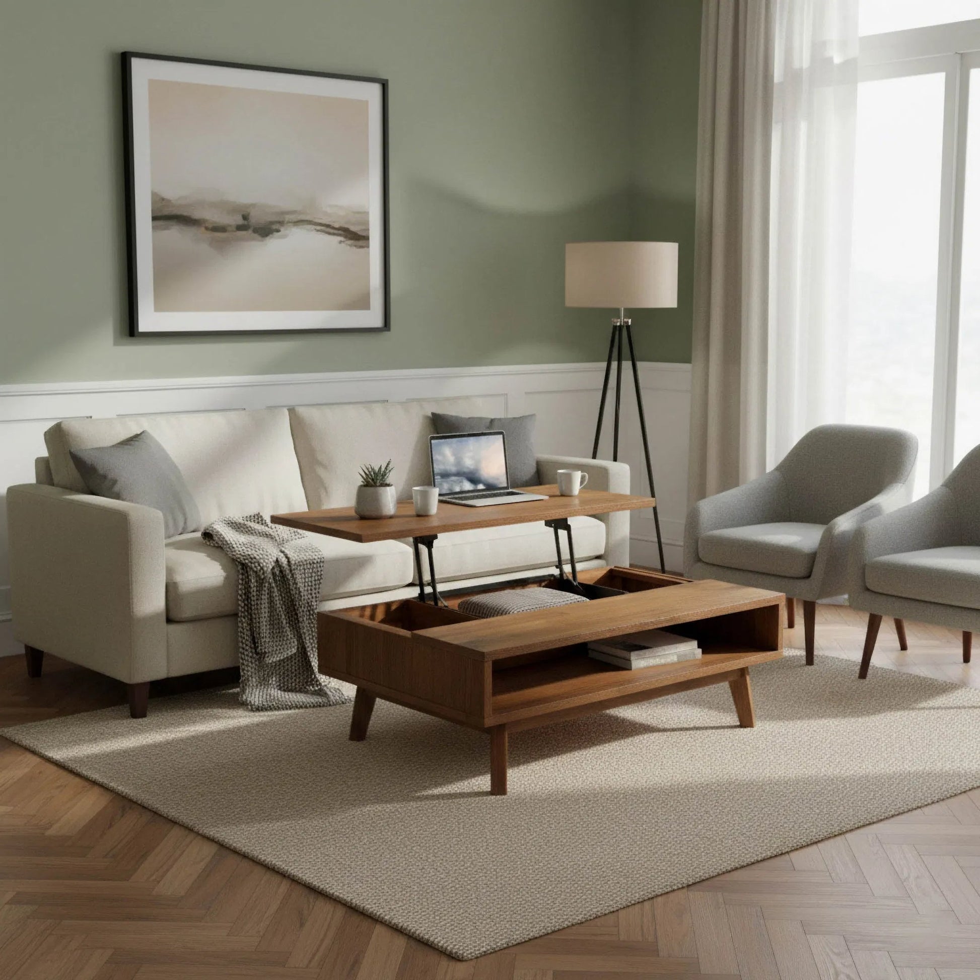 Gia Coffee Table by LH Imports in warm pecan. Made from unique in a transitional style.