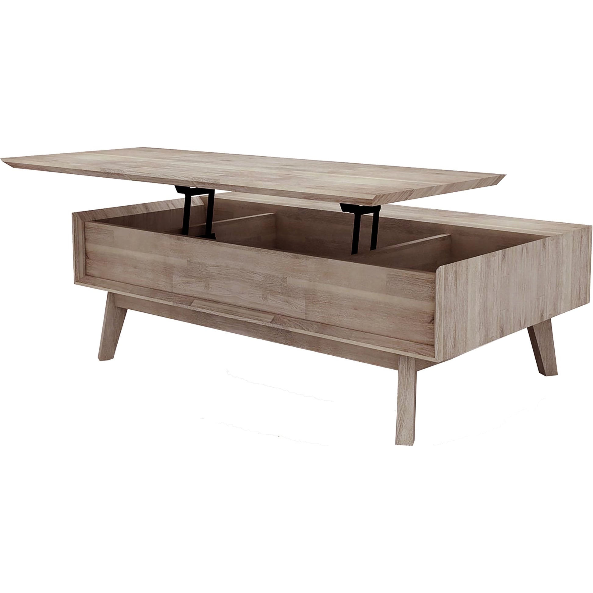 Gia Lift Top Coffee Table by LH Imports in light brown, grey and grey wash. Made from solid acacia, acacia veneer in a modern style.