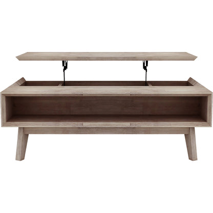 Gia Lift Top Coffee Table by LH Imports in light brown, grey and grey wash. Made from solid acacia, acacia veneer in a modern style.