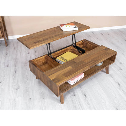 Gia Coffee Table by LH Imports in warm pecan. Made from unique in a transitional style.