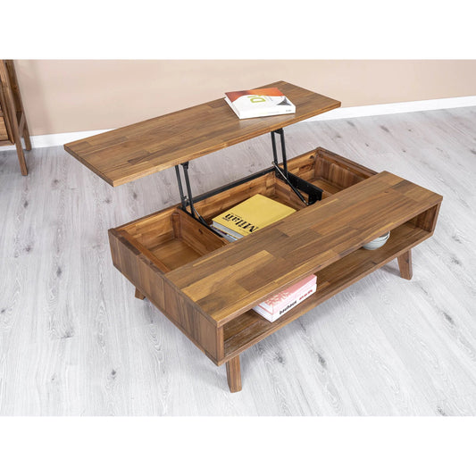 Gia Coffee Table by LH Imports in warm pecan. Made from unique in a transitional style.