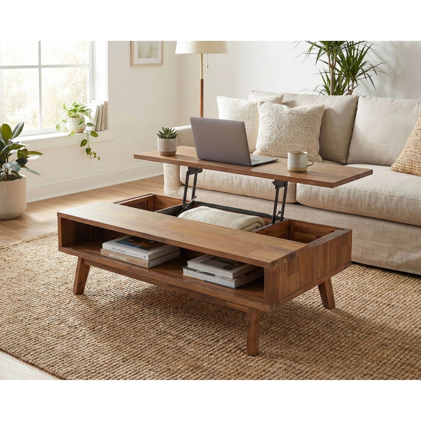 022 SI-2452818 | Lifestyle | Gia Coffee Table by LH Imports in warm pecan. Made from unique in a transitional style.
