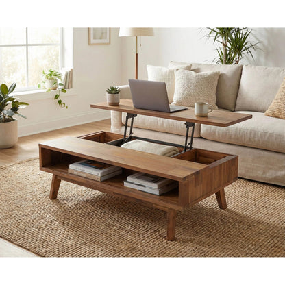 Gia Coffee Table by LH Imports in warm pecan. Made from unique in a transitional style.