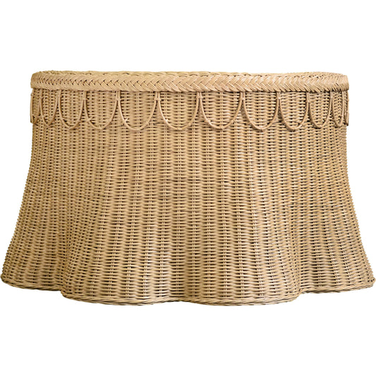 Giada Round Coffee Table by Worlds Away in natural. Made from wicker, rattan in a unique style.