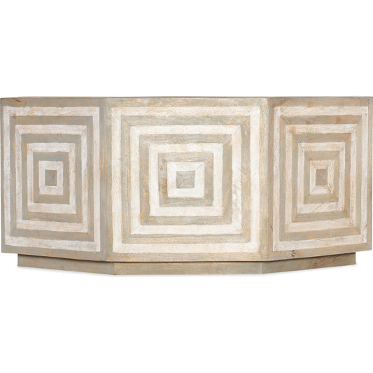 Commerce & Market Octagonal Cocktail Table by Hooker Furniture in light wood, medium wood. Made from mango wood in a coastal style.