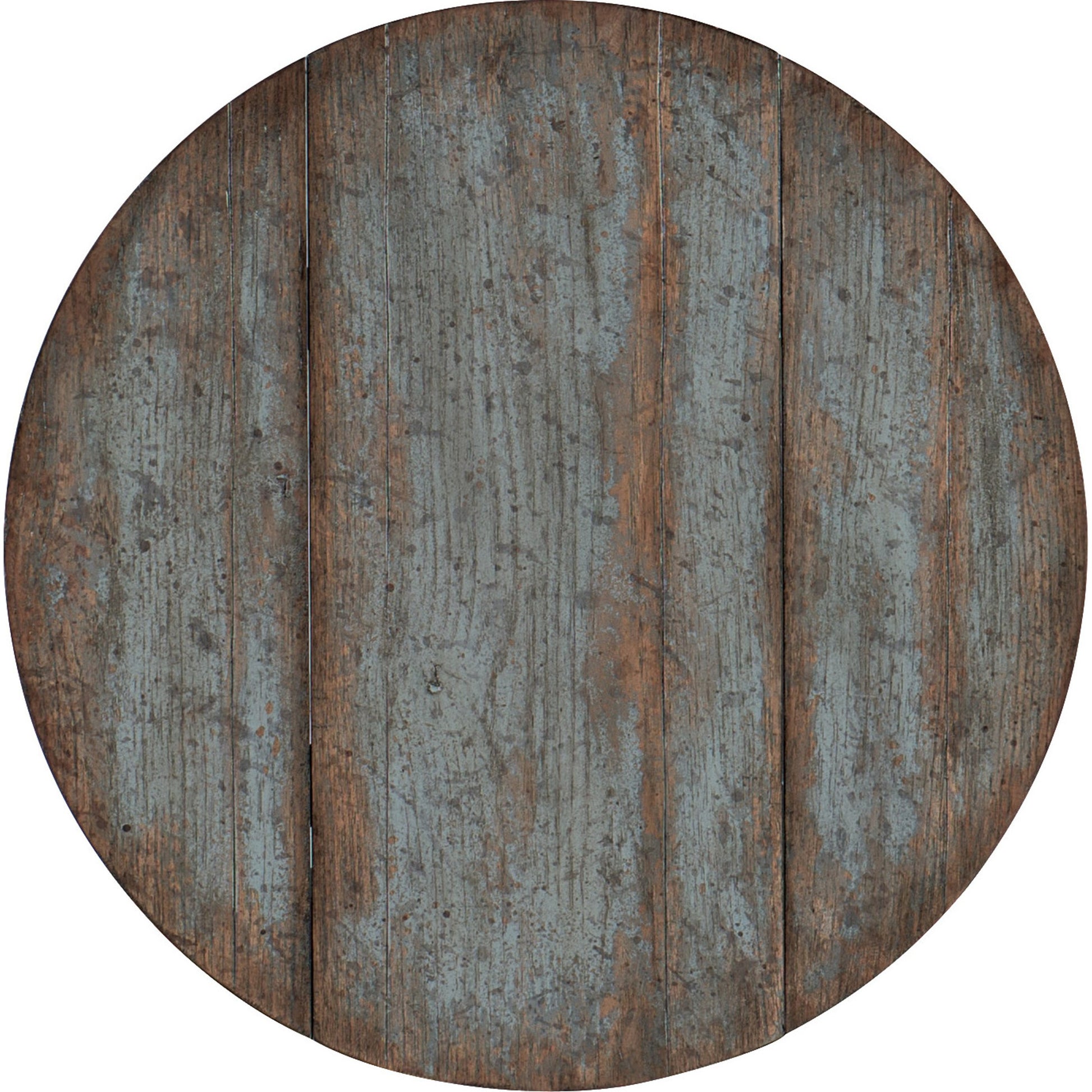 La Grange Prause Gate Leg Round Table by Hooker Furniture in blue bonnet. Made from pecky hickory veneer, solid-wood edge top in a unique style.