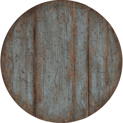 La Grange Prause Gate Leg Round Table by Hooker Furniture in blue bonnet. Made from pecky hickory veneer, solid-wood edge top in a unique style.