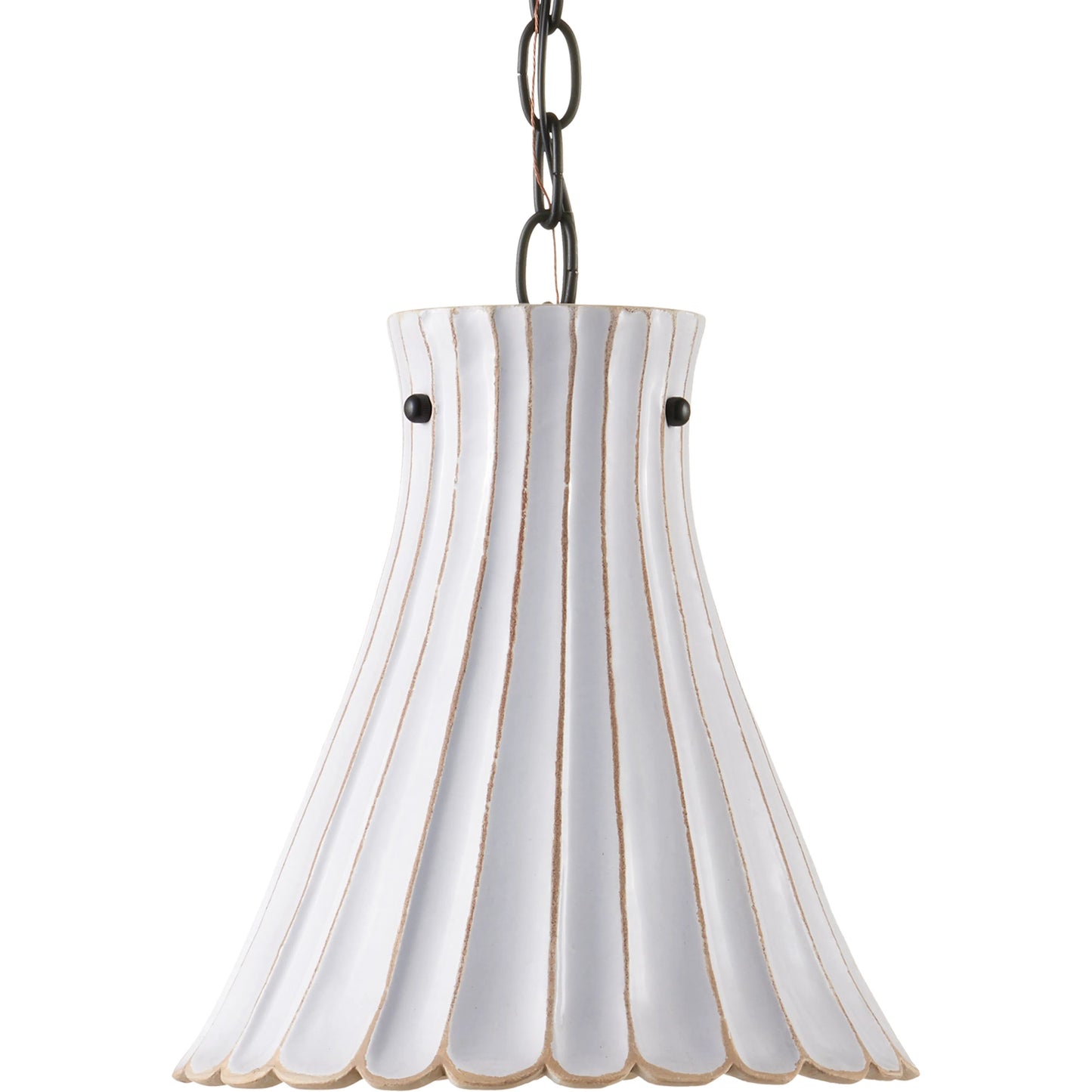 003 S-223969 | Additional Silo | Jazz Pendant by Currey and Company in satin black, white crackle. Made from wrought iron, terracotta in a coastal style.